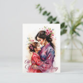 Muttertag Kimono Kunst mit floraler Embrace (Stehend Vorderseite)