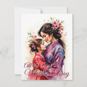 Muttertag Kimono Kunst mit floraler Embrace