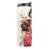 Muttertag Kimono Kunst mit floraler Embrace Thermosbecher (Nach links gedreht)