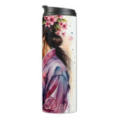 Muttertag Kimono Kunst mit floraler Embrace Thermosbecher (Nach rechts gedreht)