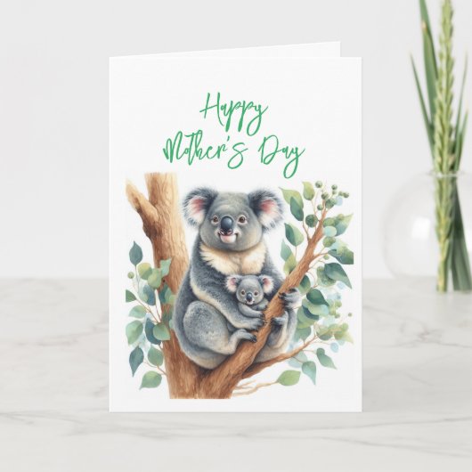 Muttertag Koala Grußkarte Dankeskarte (Vorderseite)