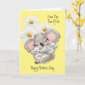 Muttertag Koalas Grußkarte Karte (Gelbe Blume)