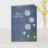 Muttertag Lady Bugs auf Blume Karte (Gelbe Blume)