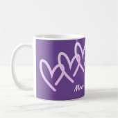 Muttertag Lila dreiles Herz Kaffeetasse (Links)