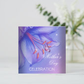 Muttertag Lila Pink Lilac Butterfly Blume Einladung (Stehend Vorderseite)