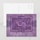 "Muttertag" Lila Rose Postkarte (Vorne/Hinten)