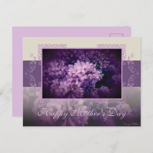 Muttertag Lilac Postkarte (Vorne/Hinten)