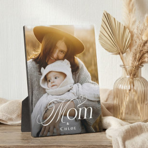 Muttertag Mama & Baby Personalisiertes Fotogeschen Fotoplatte