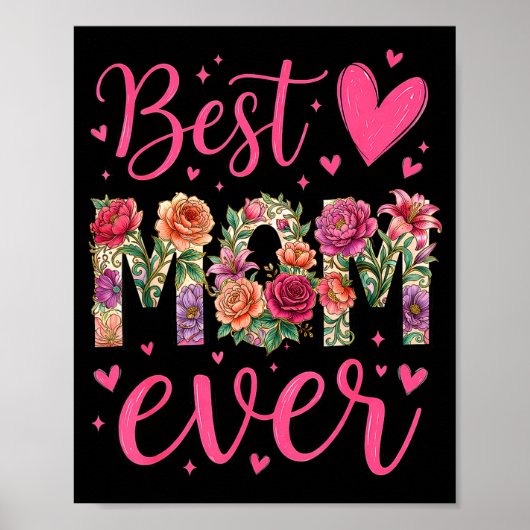 Muttertag Mama Blumen Tochter Frauen Mutter Kinder Poster (Vorne)