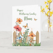 Muttertag-Mama-Blumen und Schmetterlinge Karte (Gelbe Blume)