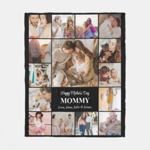 Muttertag Mama Geburtstags-Fotocollage 15 Bilder Fleecedecke