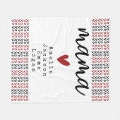 Muttertag Mama Kinder Namen XOXO Fleecedecke (Vorderseite (Horizontal))