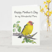 Muttertag Mama Westlicher Tangaren-Vogel Karte (Gelbe Blume)