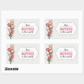 Muttertag Mami Aquarell zeichnend Tochter. Rechteckiger Aufkleber (Blatt)