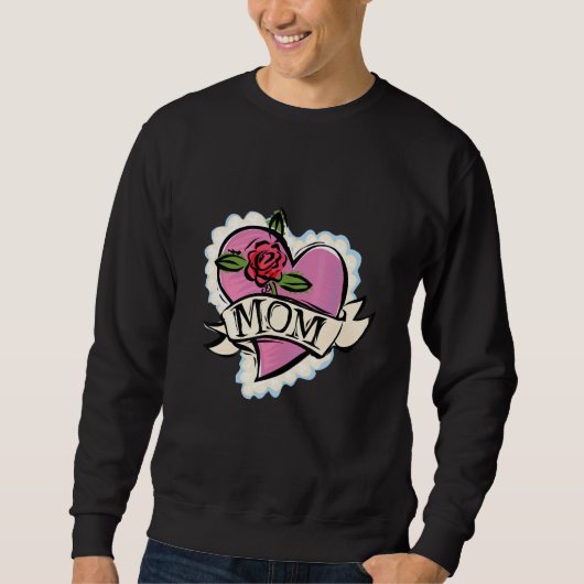 Muttertag Mami Liebe Herz mit Rose Mama Sweatshirt (Vorderseite)