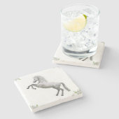 Muttertag Marmorstein Untersetzer Weißes Pferd (Seitenansicht)