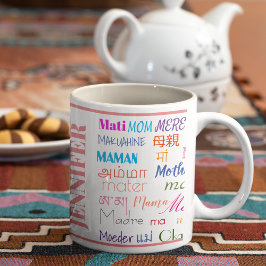Muttertag Mehrsprachige Tasse Farbige Mama Kaffee