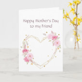 Muttertag meiner Freundin Rosa Blume Herz Karte (Gelbe Blume)