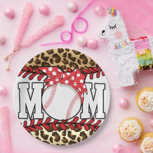 Muttertag Messy Hair Baseball Pappteller (Party)