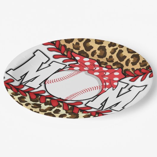 Muttertag Messy Hair Baseball Pappteller (Schrägansicht)