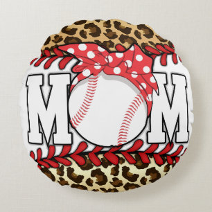 Muttertag Messy Hair Baseball Rundes Kissen