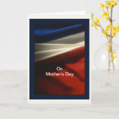 Muttertag - Militärmutter - US-amerikanische Flagg Karte (Gelbe Blume)