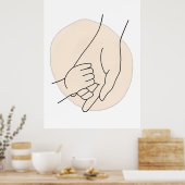 Muttertag Minimalistische Eltern-Kind-Linienkunst Poster (Küche)