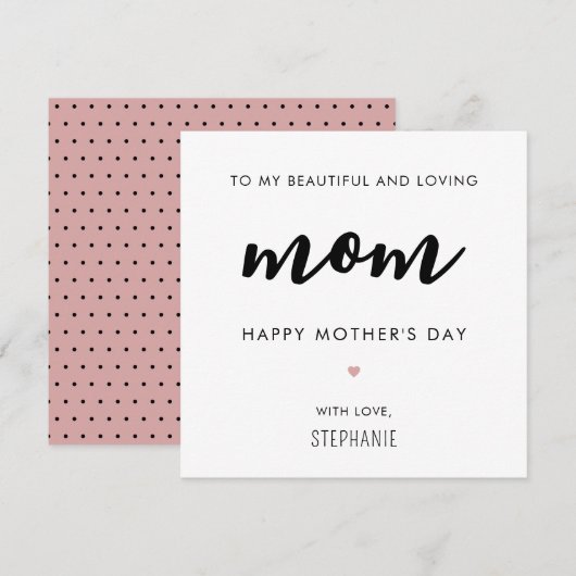 Muttertag Minimalistischer und moderner Mama Karte (Vorne/Hinten)