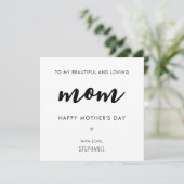 Muttertag Minimalistischer und moderner Mama Karte (Stehend Vorderseite)