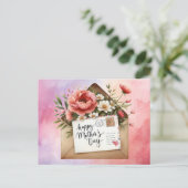 Muttertag mit Blumen Feiertagspostkarte (Stehend Vorderseite)