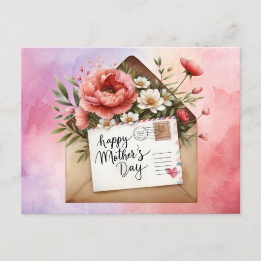 Muttertag mit Blumen Feiertagspostkarte (Vorderseite)
