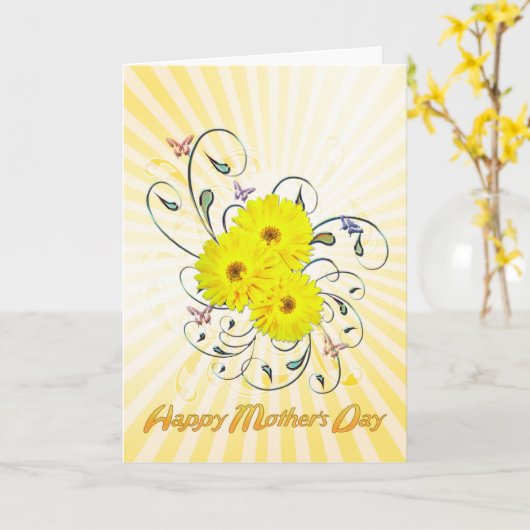 Muttertag mit gelben Blumen Karte (Gelbe Blume)