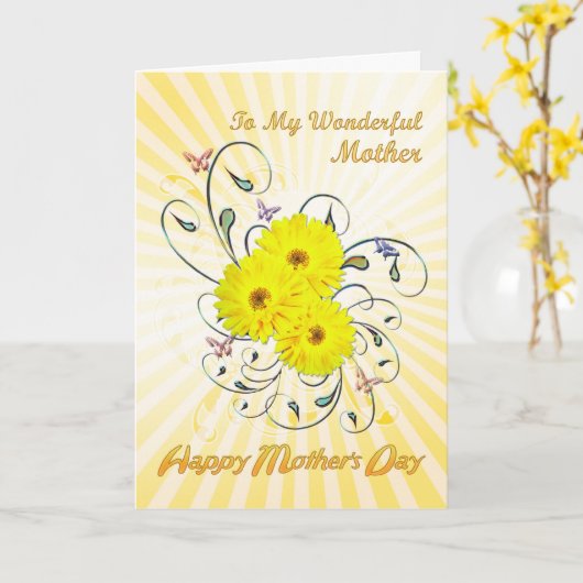 Muttertag mit gelben Blumen Karte (Gelbe Blume)