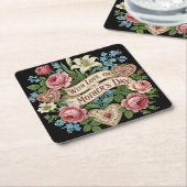 Muttertag mit Liebe Rechteckiger Pappuntersetzer (angewinkelt)