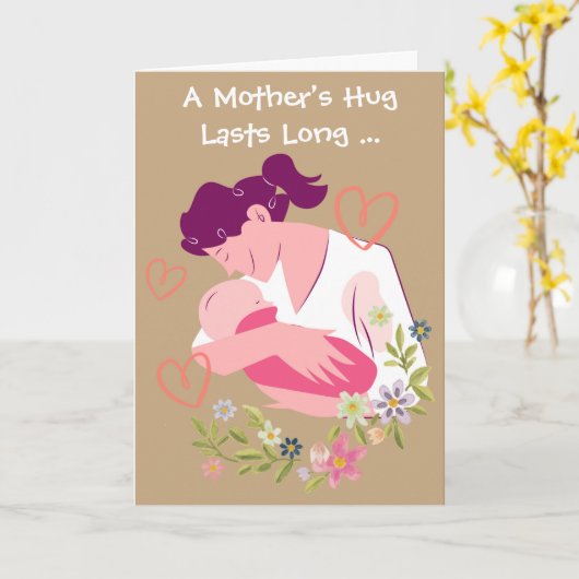 Muttertag mit Mama und Baby Karte (Gelbe Blume)