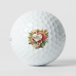 Muttertag mit rosa Blume Golfball