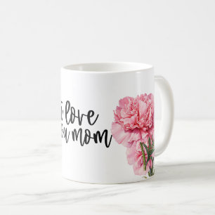 Muttertag mit rosa Nelke für Mama Kaffeetasse