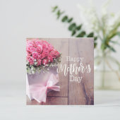 Muttertag mit rosa Rosenkarte Karte (Stehend Vorderseite)