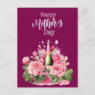 Muttertag mit rosa Rosenkarte Postkarte