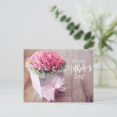 Muttertag mit rosa Rosenkarte Postkarte (Stehend Vorderseite)