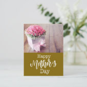 Muttertag mit rosa Rosenkarte Postkarte (Stehend Vorderseite)