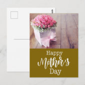 Muttertag mit rosa Rosenkarte Postkarte (Vorne/Hinten)