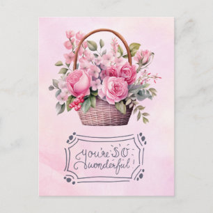 Muttertag mit rosa Rosenkarte Postkarte