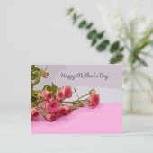 Muttertag mit rosa Rosenkarte Postkarte (Stehend Vorderseite)