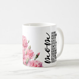 Muttertag mit rosafarbener Nelkensorte Blume für M Kaffeetasse