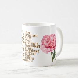 Muttertag mit rosafarbener Nelkensorte Blume für M Kaffeetasse