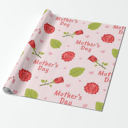 Muttertag mit Rose Geschenkpapier (Ungerollt)