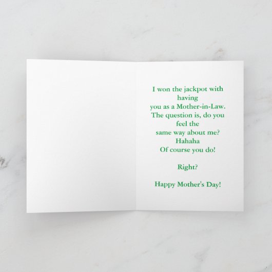 Muttertag mit Rose Grußkarte Karte (Innenseite)