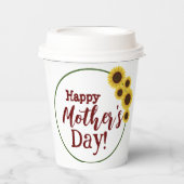 Muttertag mit Sonnenblume Pappbecher (Vorderseite)