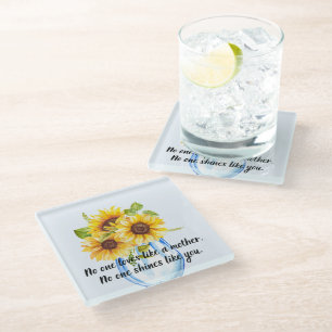 Muttertag mit Sonnenblumen-Untersetzer Glasuntersetzer